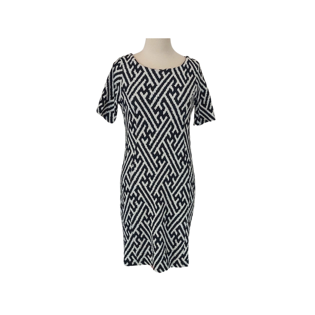 DUNNES Black & White Knit Dress | Pre Loved |