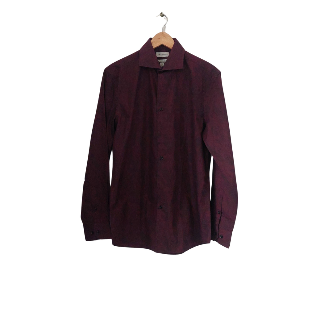 Le Chateau Men's Maroon Printed Collared Shirt | Brand New |