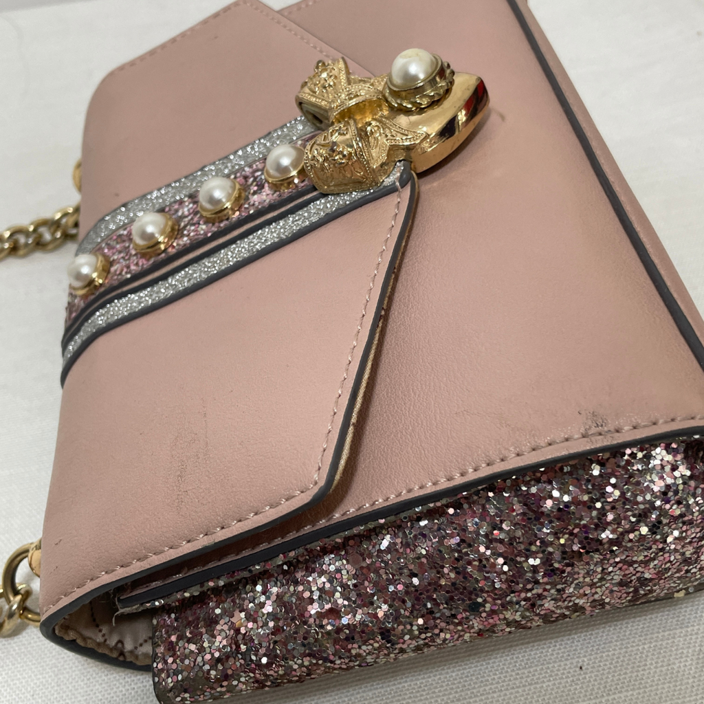 ALDO Pink Glitter and Pearls Crossbody Bag | Pre Loved |