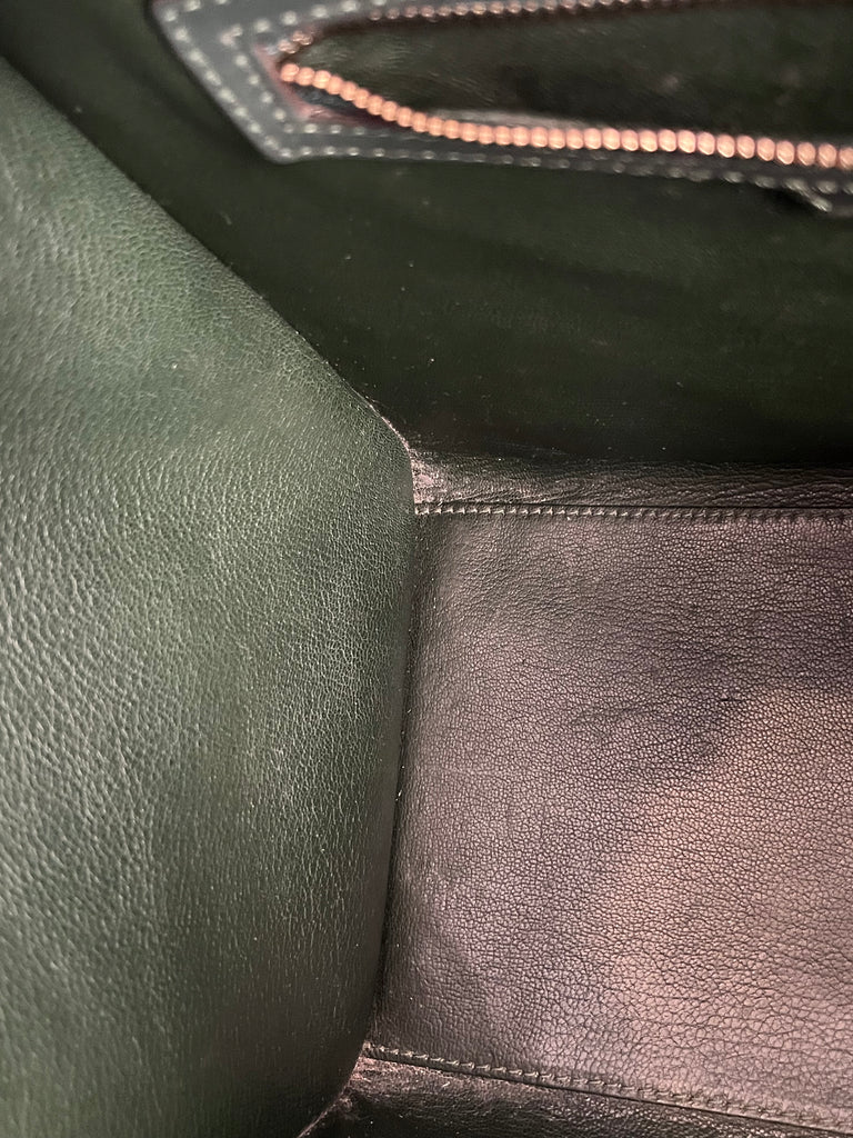 Celine Dark Green Leather Large Luggage Tote Bag | Pre Loved |