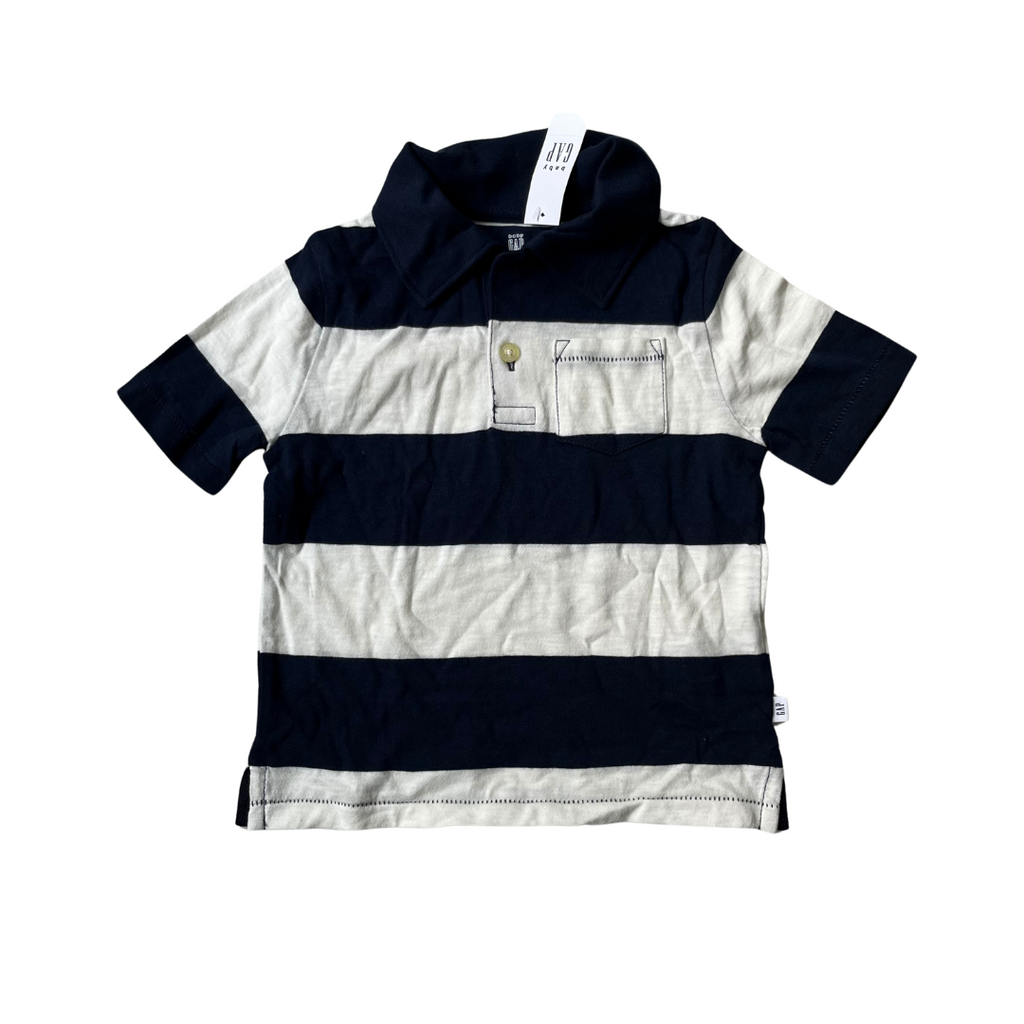 Baby Gap Navy & White Striped Polo Shirt (3 years) | Brand New |