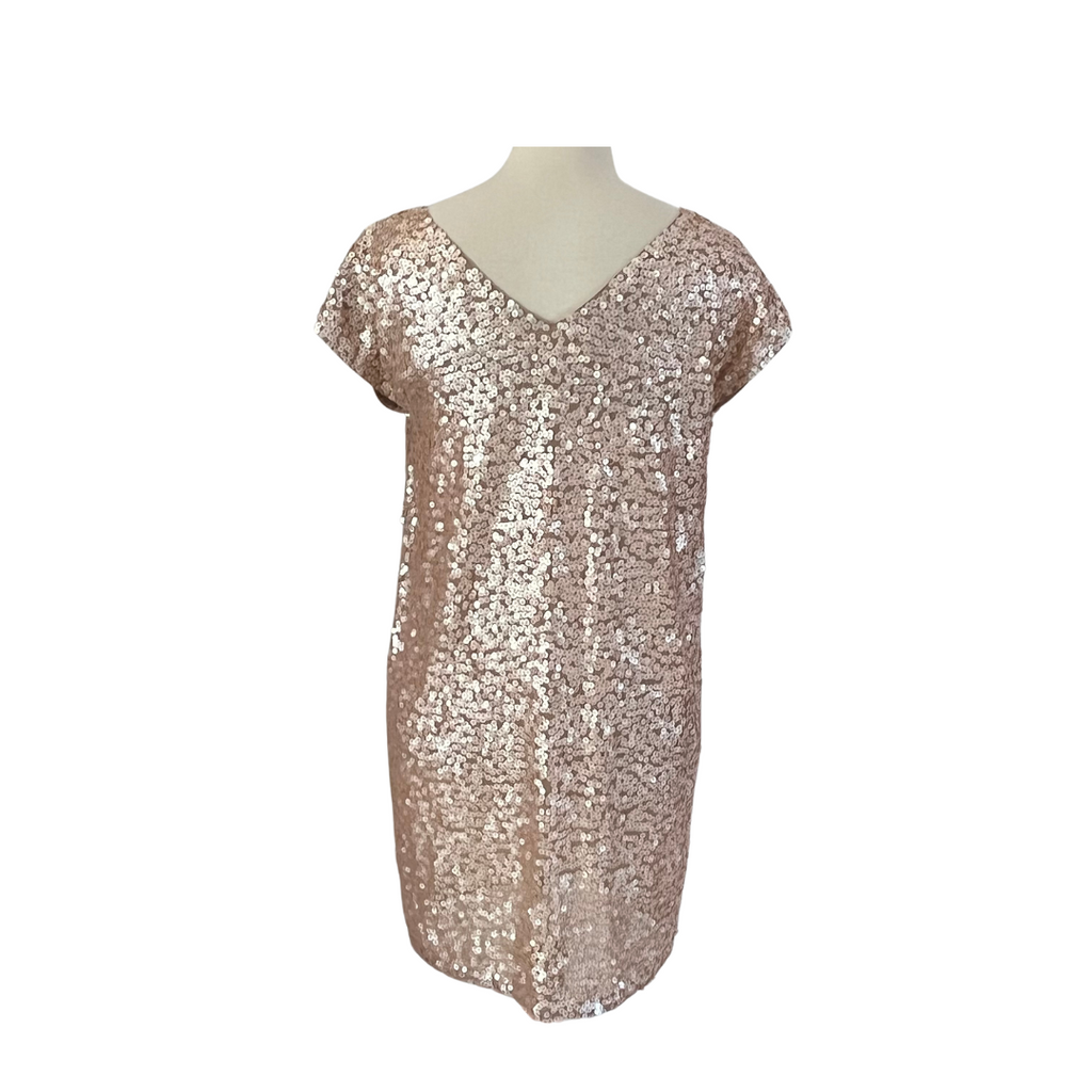 Promod Beige Sequin Short Dress | Pre Loved |