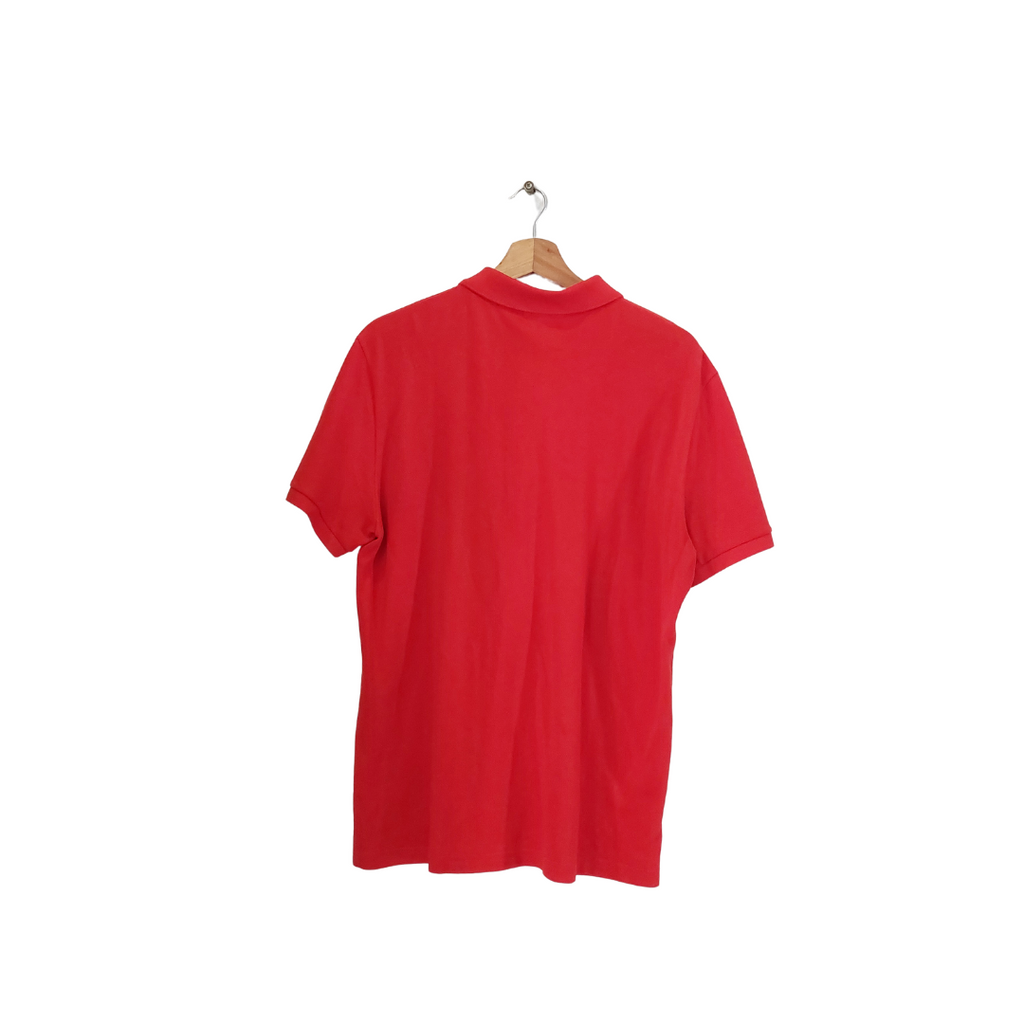 Lacoste Red Polo Men's 'Slim Fit' 100% Cotton Shirt | Gently Used |