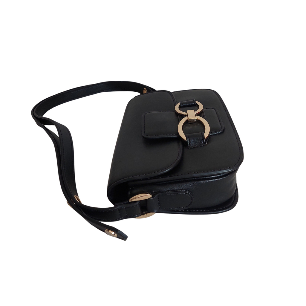 Mango Black Faux Leather Adjustable Shoulder Bag | Brand New |