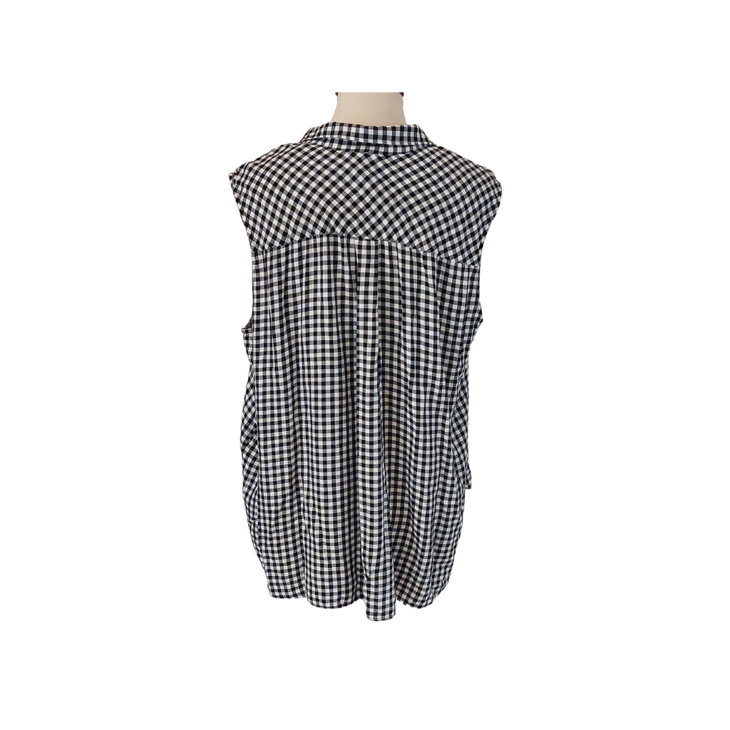 H&M Black & White Checked Sleeveless Top | Pre Loved |