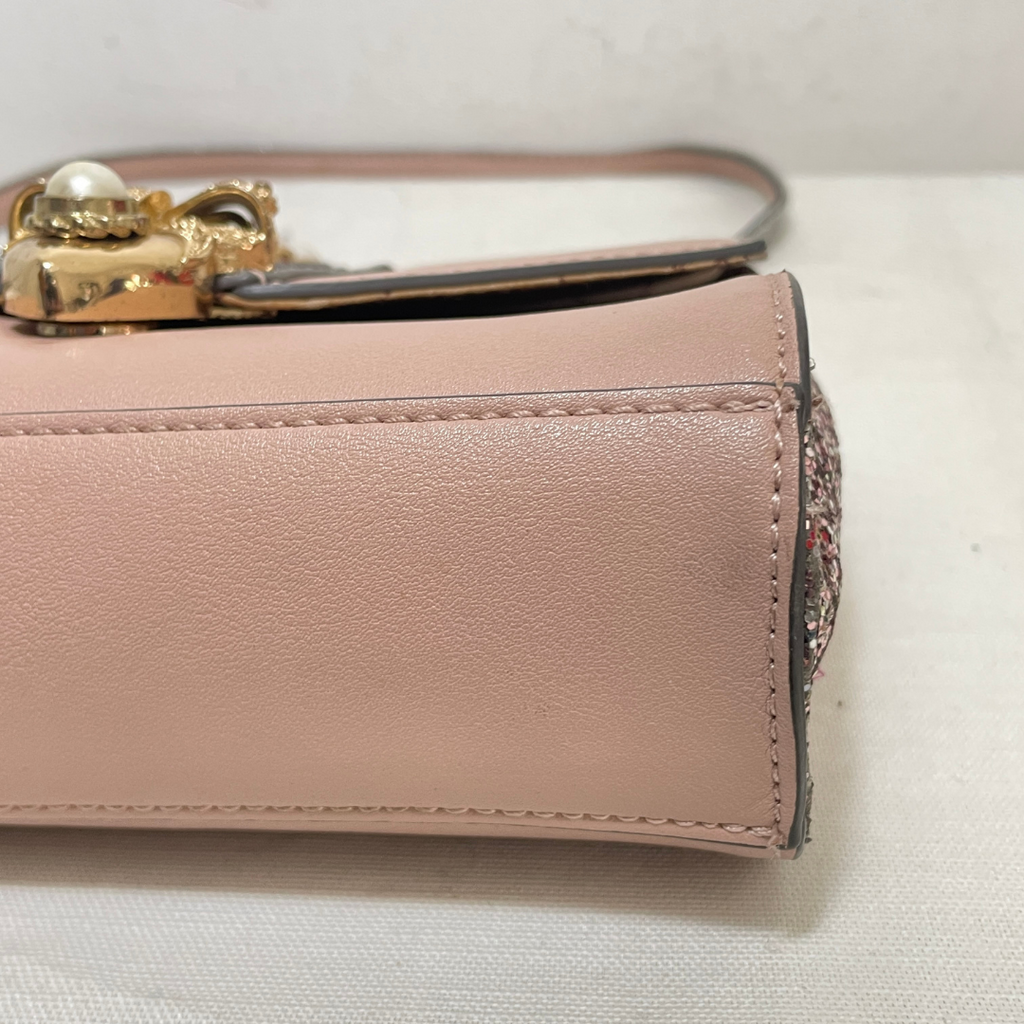 ALDO Pink Glitter and Pearls Crossbody Bag | Pre Loved |