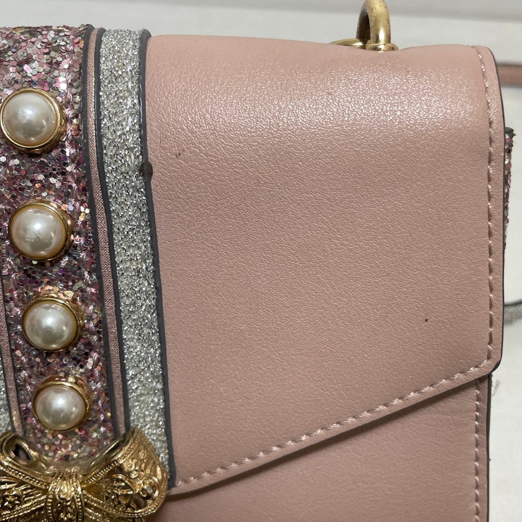 ALDO Pink Glitter and Pearls Crossbody Bag Pre Loved Secret