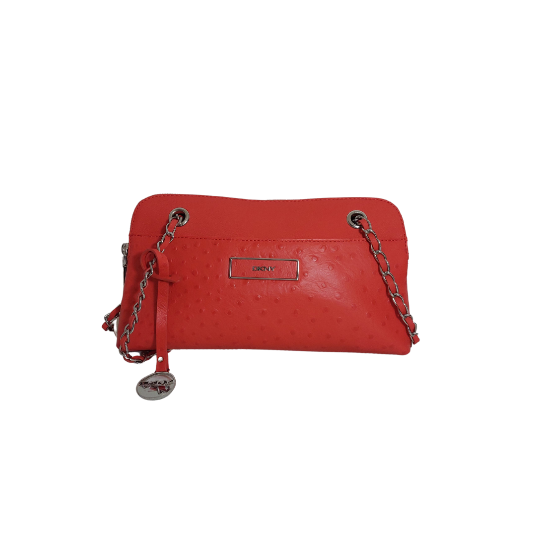 DKNY Red Leather Textured Shoulder Bag | Pre Loved | | Secret Stash