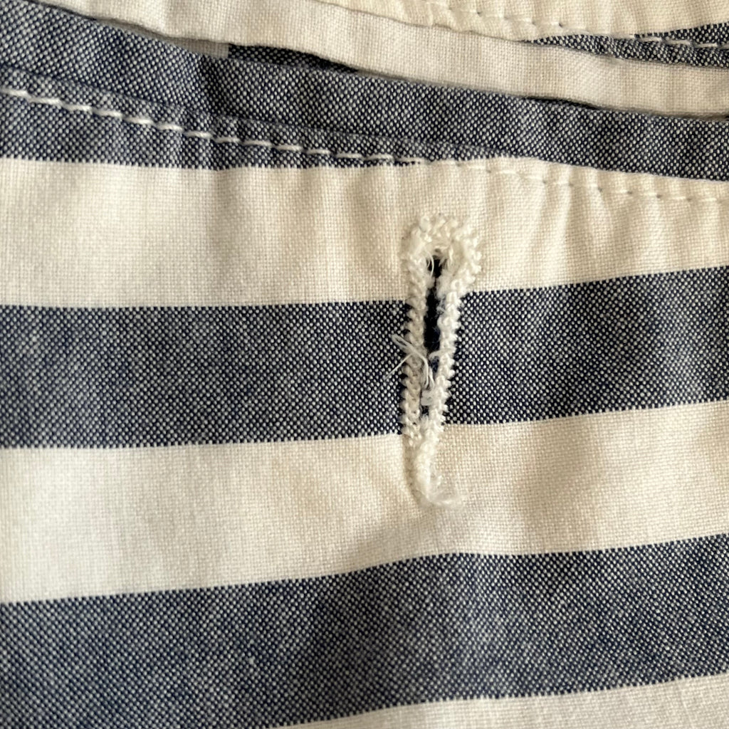 Tommy Hilfiger Men's Grey & White Striped Shorts | Pre Loved |