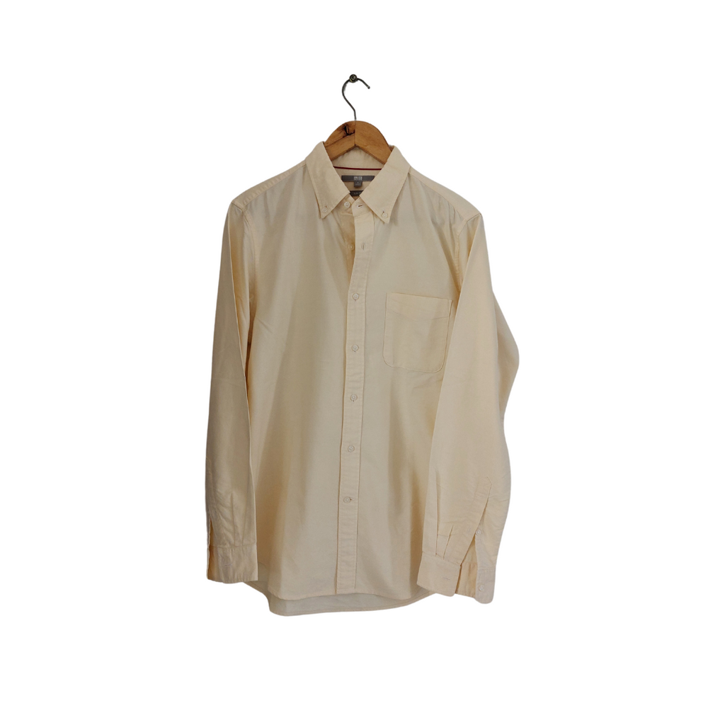 Uniqlo Men's Light Yellow Slim Fit Collared Shirt | Gently Used |