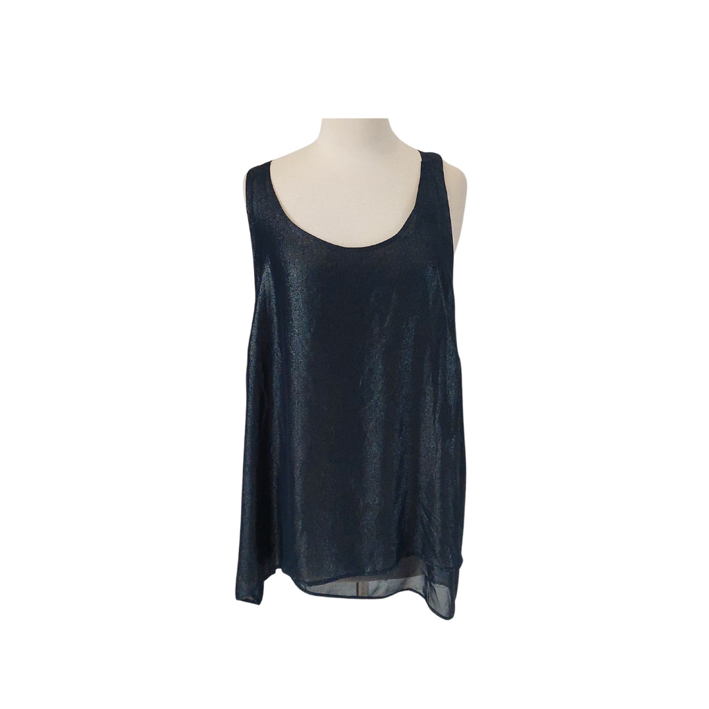 Inspire By New Look Navy Metallic Sleeveless Top | Brand New |