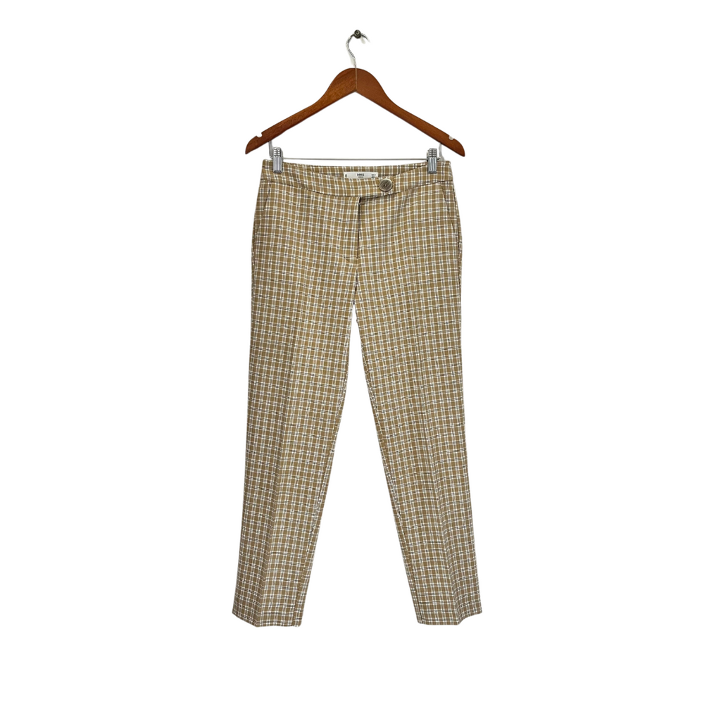 Mango Light Brown Checked Formal Pants | Like New |