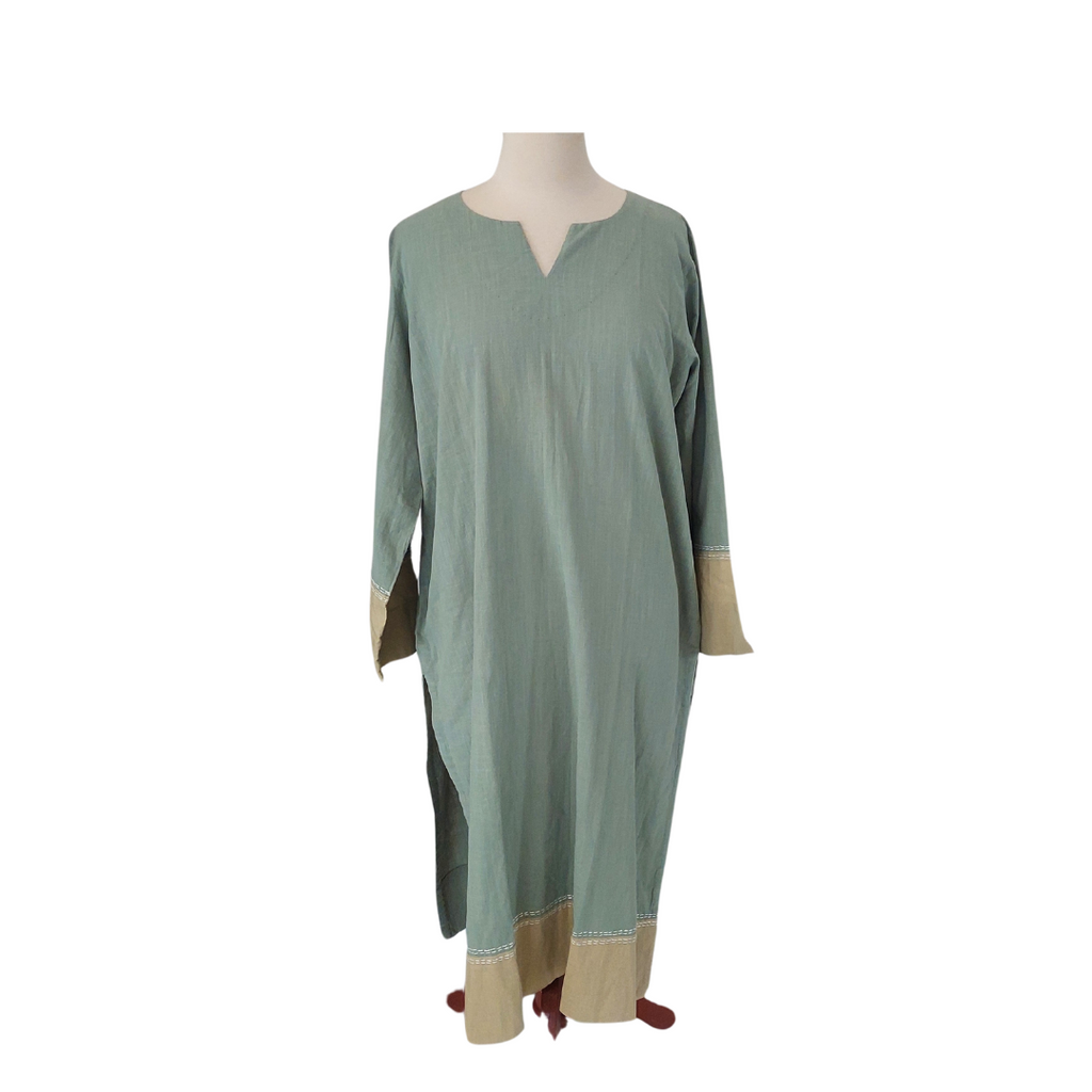 Mahrukh Green Cotton Kurta | Gently Used |