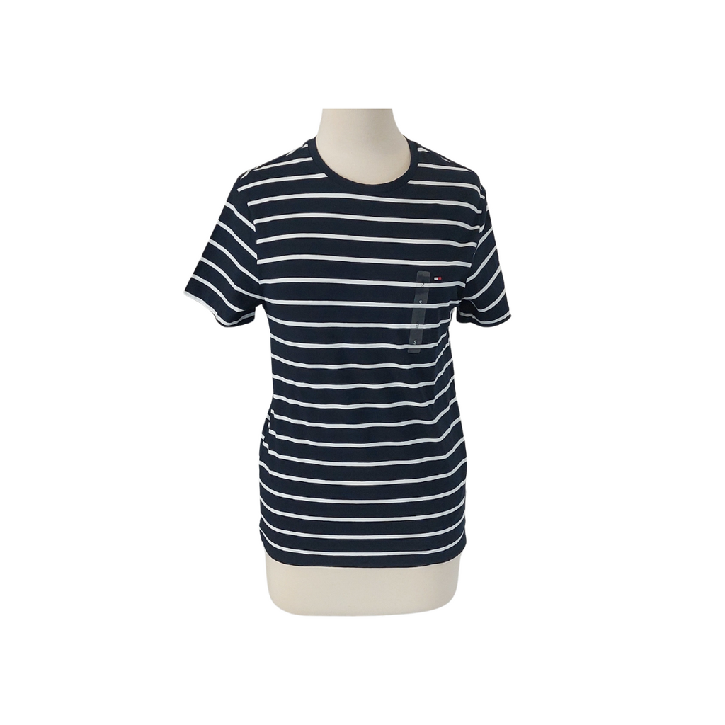 Tommy Hilfiger Navy Striped T-Shirt | Brand New |