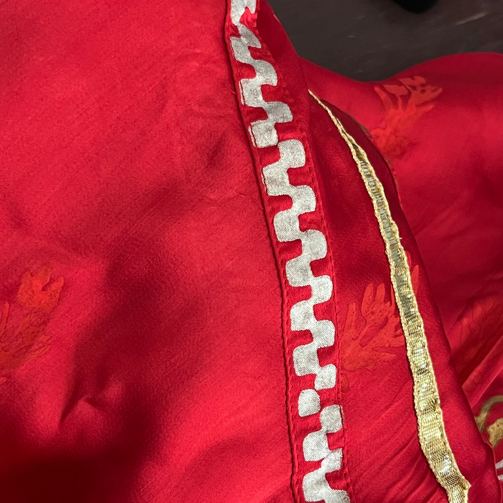 Annus Abrar Red Embroidered And Embellished Long Kurta | Pre Loved |