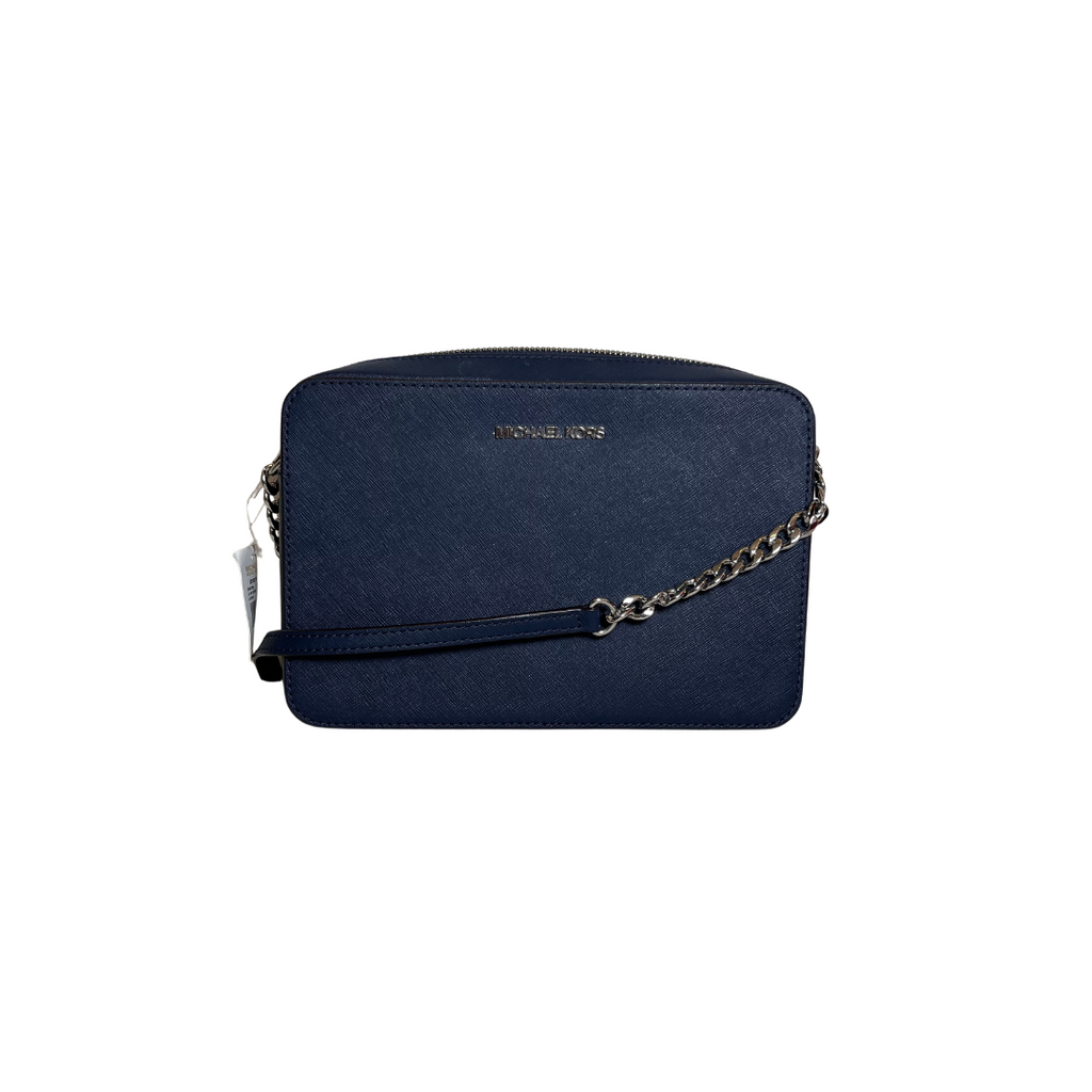 Michael Kors Navy Leather Jet Set Item Large Crossbody Bag | Brand New |