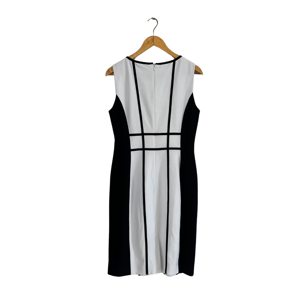 Calvin Klein Black & White Sleeveless Shift Dress | Pre Loved |