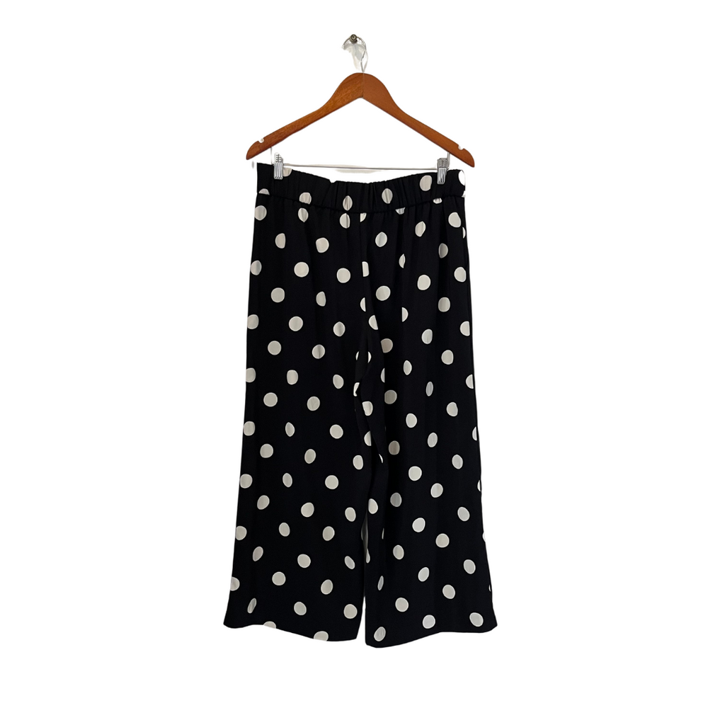 ZARA Black & White Polka Dot Wide-leg Pants | Pre Loved |