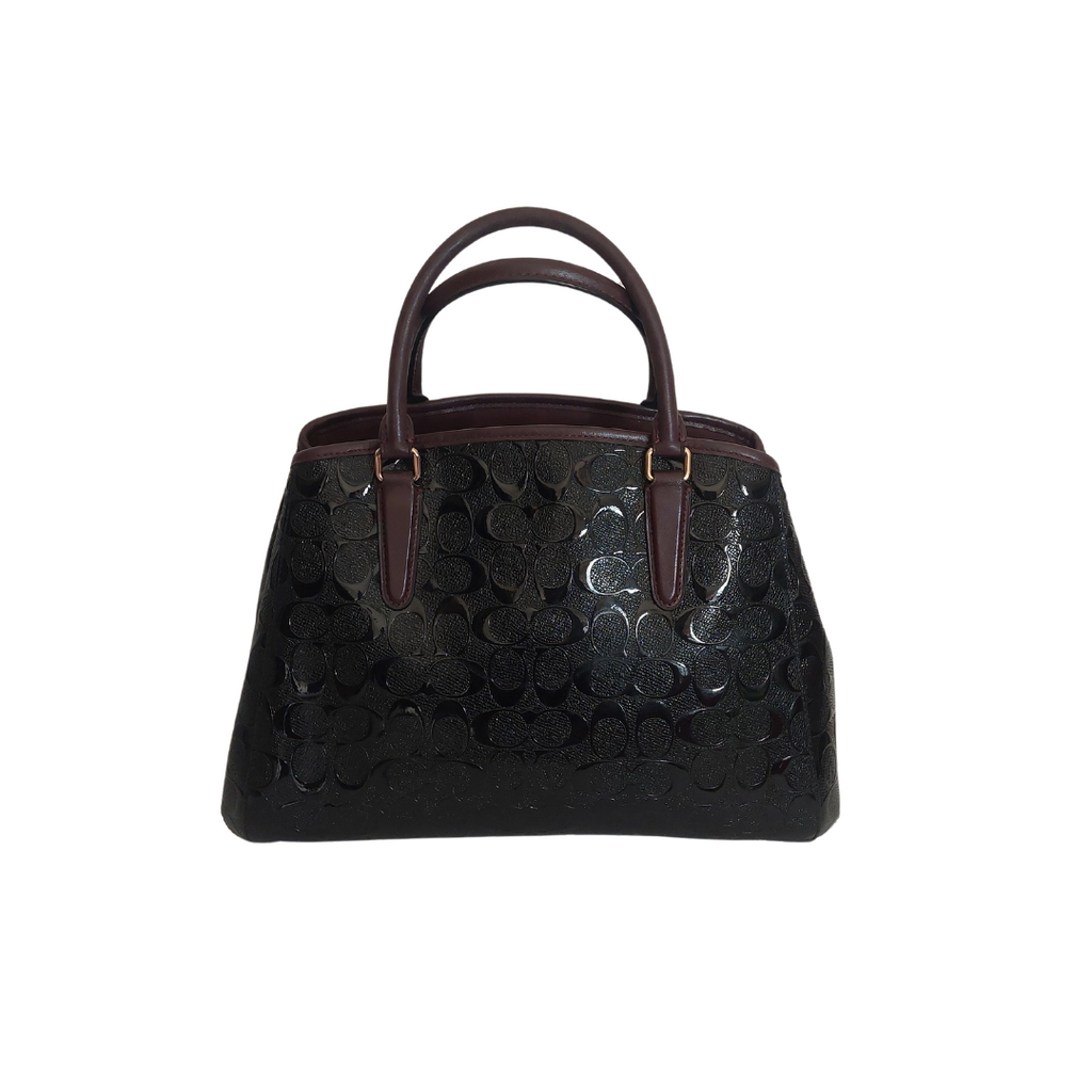 Coach Black & Burgundy Leather 'Margot' Satchel | Brand New  |