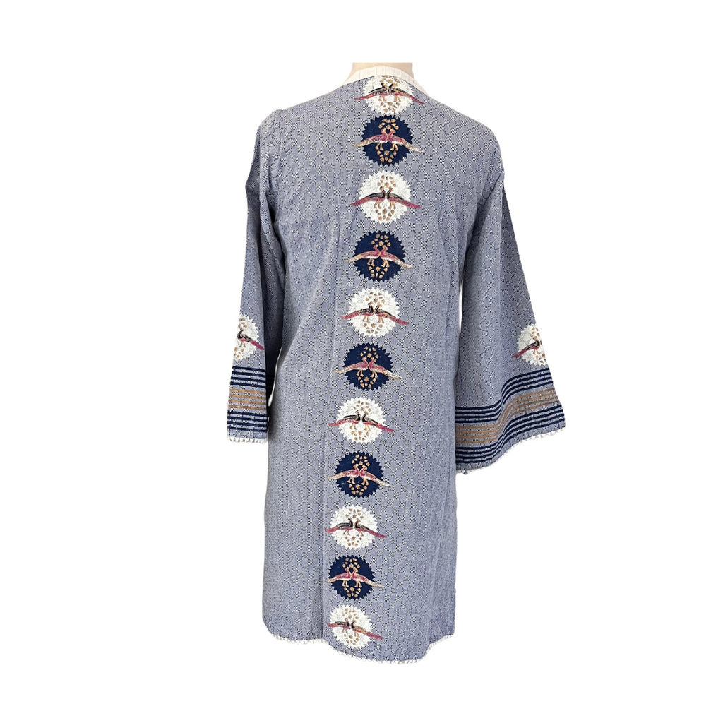 Blocked Blue Check Print Peacock Block Print Kurta | Pre Loved |