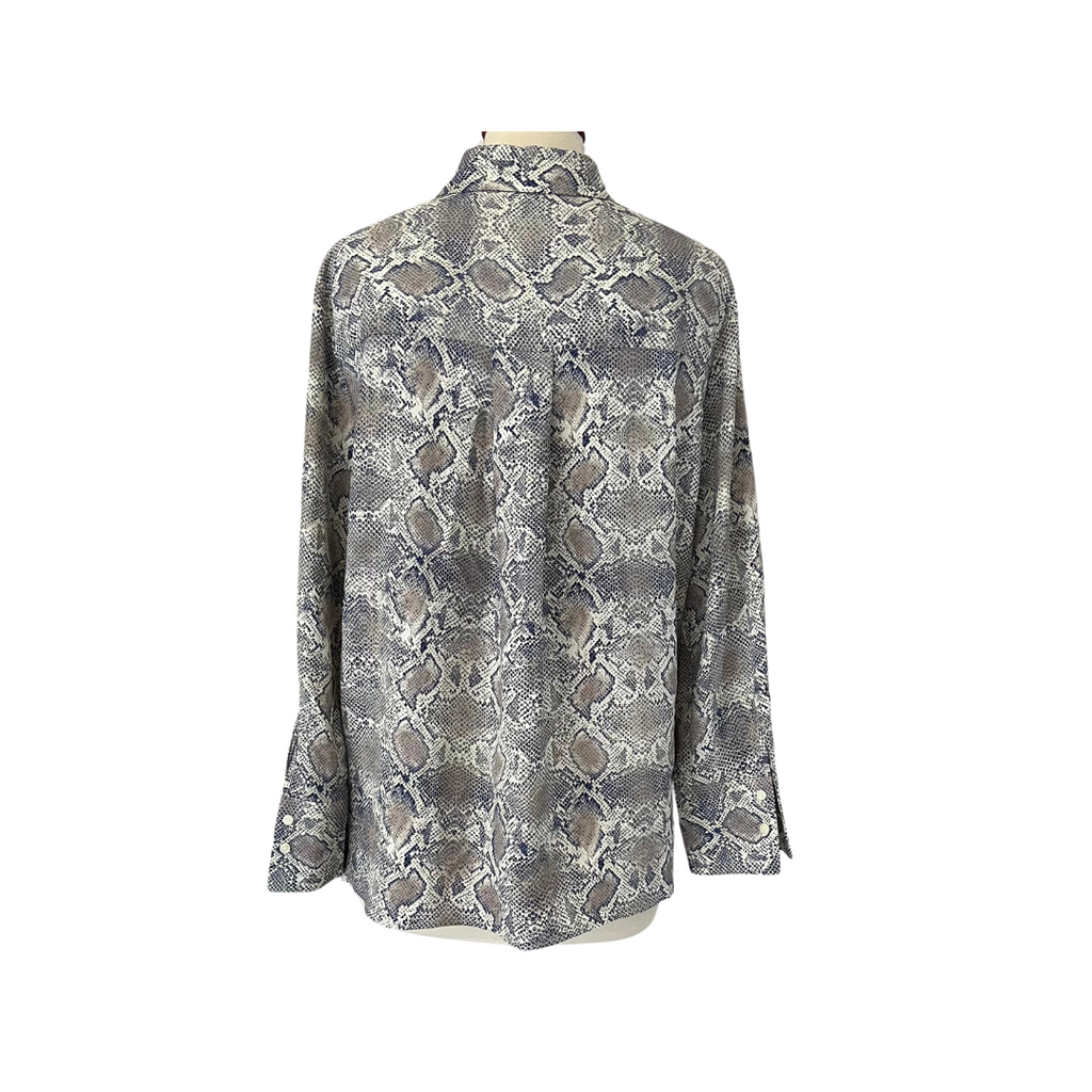 Mango Grey Snakeskin Print Collared Shirt | Brand New |