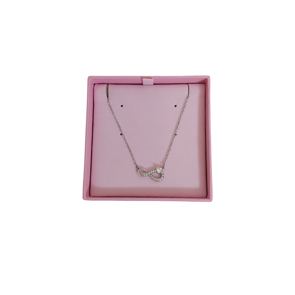 Swarovski Rhodium Plated Infinity Necklace | Like New |