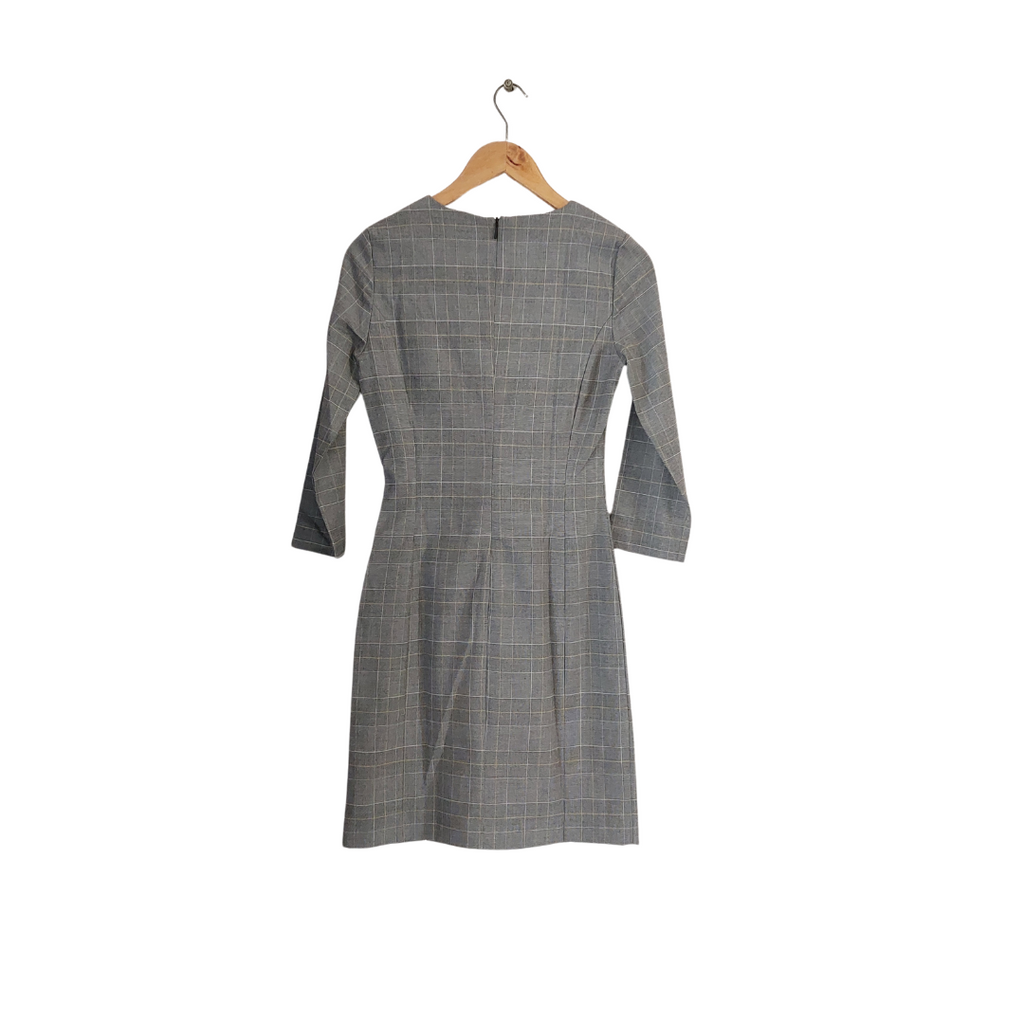 Mango Grey Checked Knee-length Dress | Gently Used |