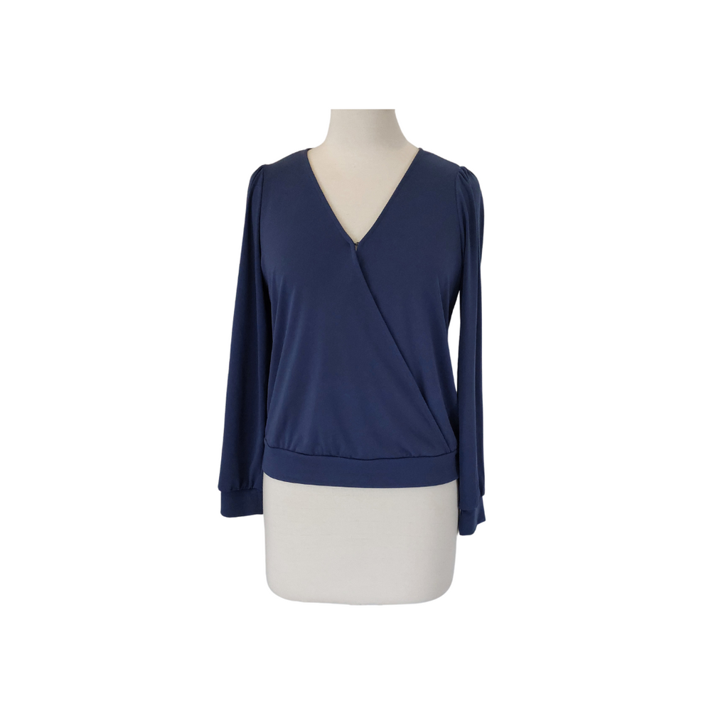 Banana Republic Blue Wrap Top | Gently Used |