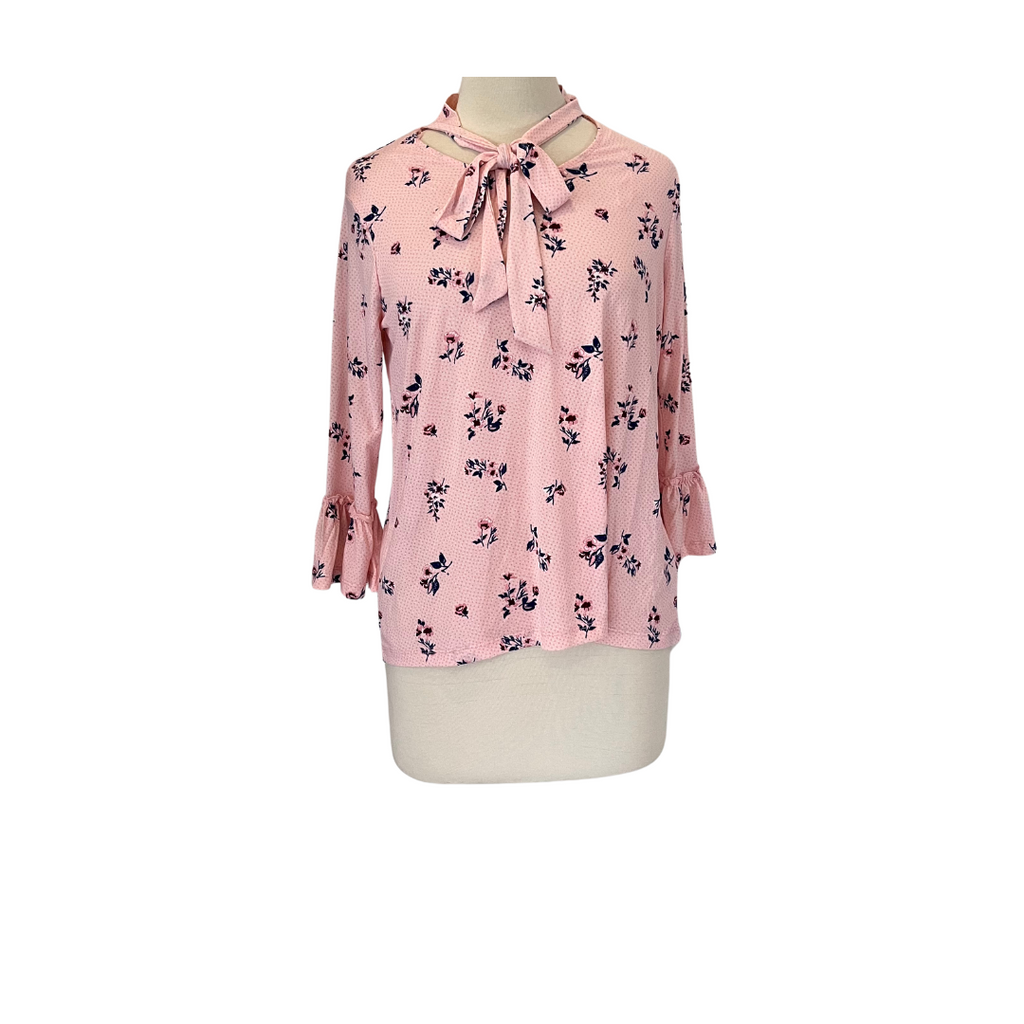 Max Pink Printed Neck Tie Up Top | Brand New |