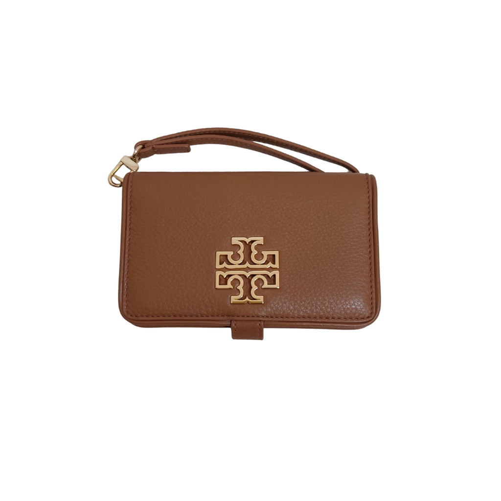 Tory Burch Brown Leather Britten Phone Wallet | Like New |