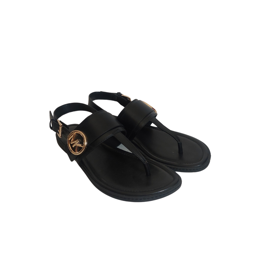 Michael Kors Black Leather 'Carmen' Sandals | Getnly Used |