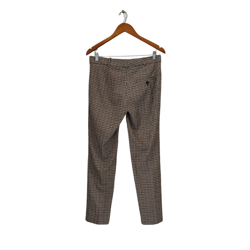 Mango Brown Checked Straight-leg Pants | Like New |