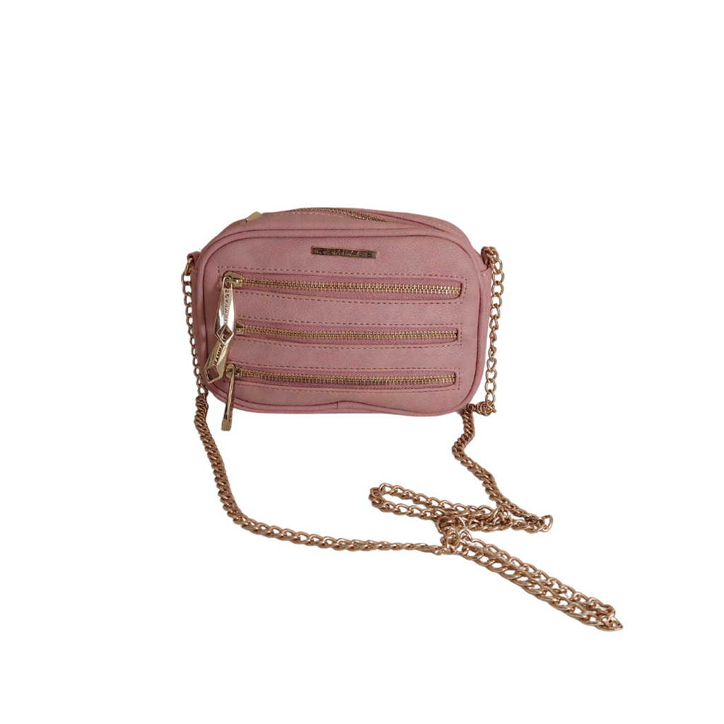 Rampage Pink Leatherette Multi-zip Crossbody Bag | Pre Loved |