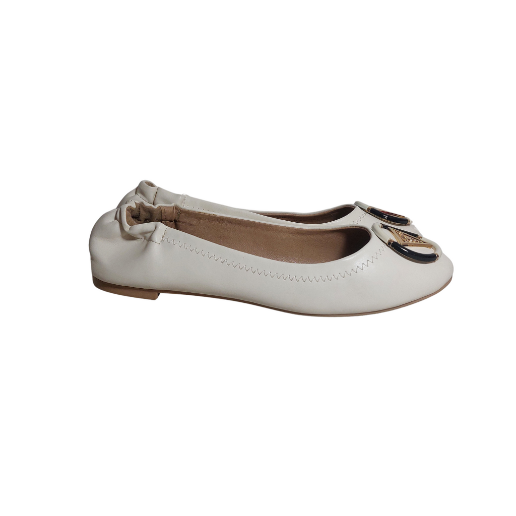 Guess White Senna Logo Ballet Flats | Gently Used |