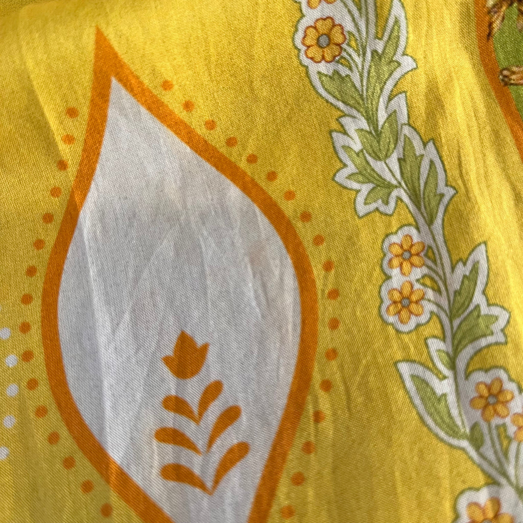 Sania Maskatiya Sunflower Yellow Cotton Net Kurta With Dupatta (2 Pieces) | Pre Loved |