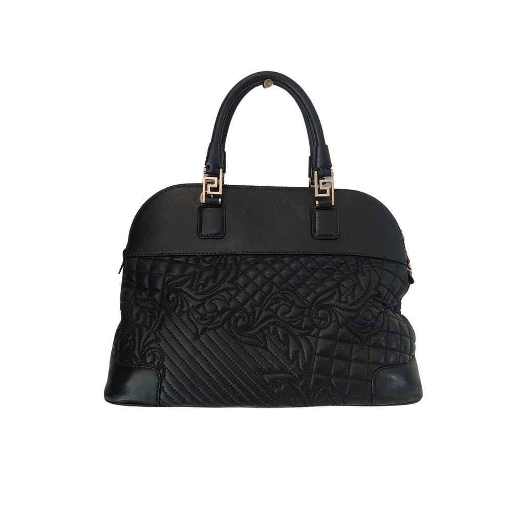 Versace Black Quilted Leather Athena Dome Bag | Pre Loved |