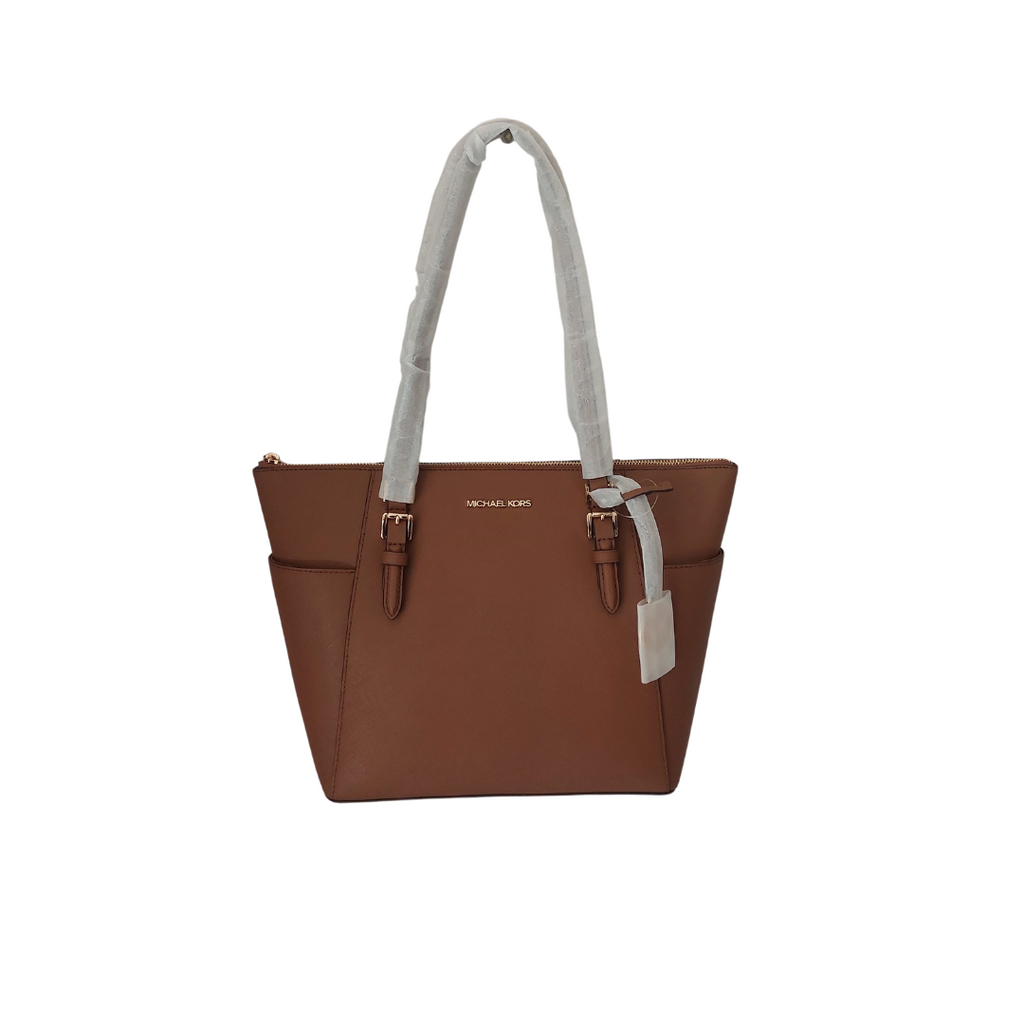 Michael Kors Tan Leather Top Zip Jet Set Tote | Brand New |