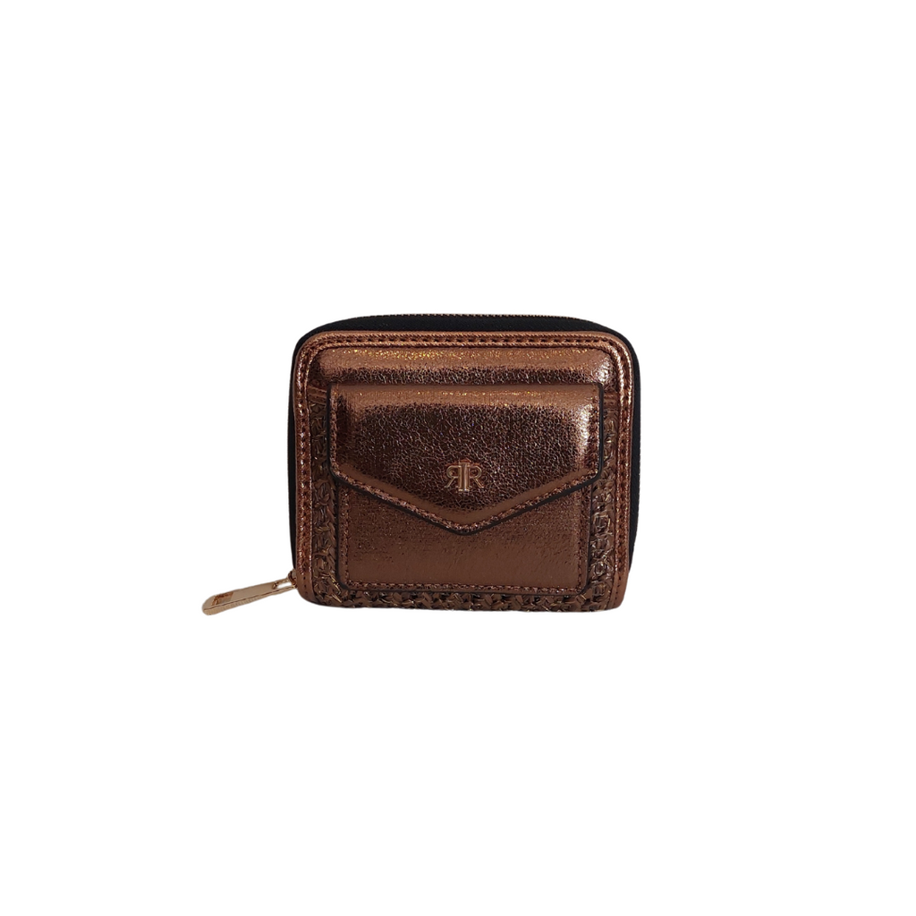 River Island Brown Raffia Panel Wallet | Like New |