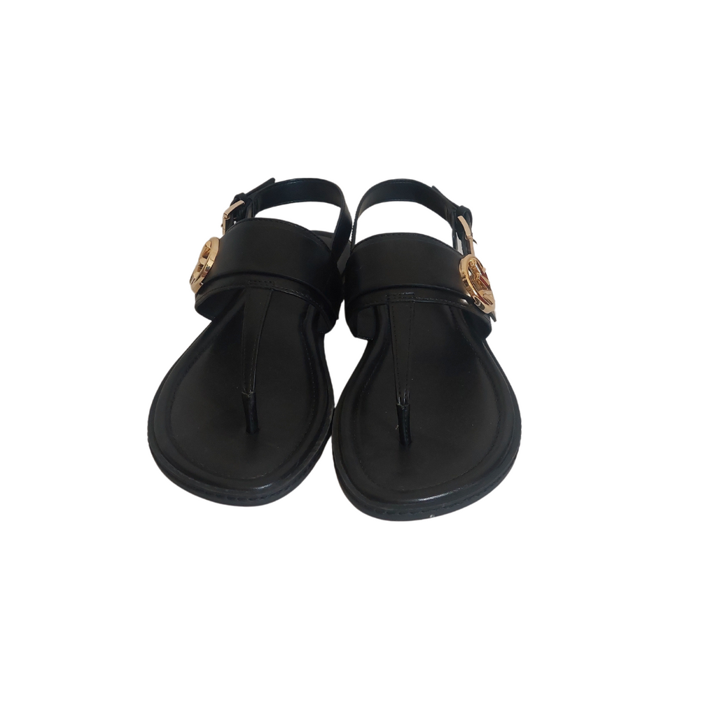 Michael Kors Black Leather 'Carmen' Sandals | Getnly Used |