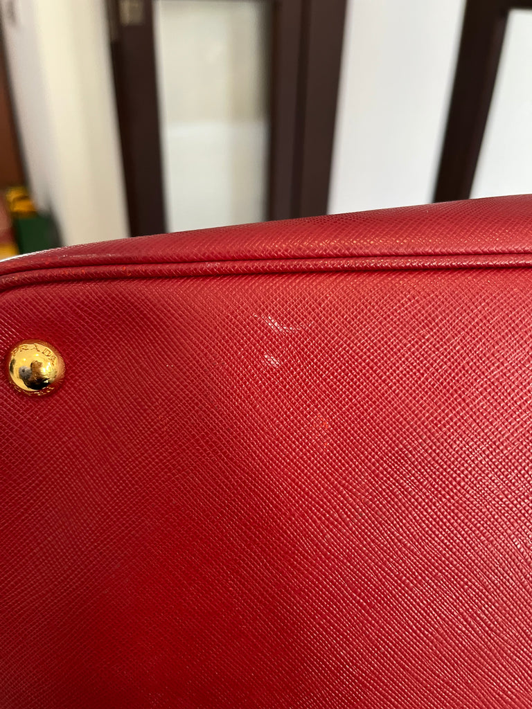 Prada Red Leather Large Tote Bag | Pre Loved |