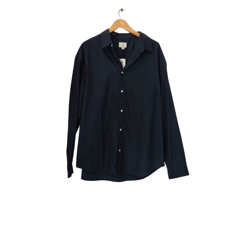 H&M Men's Navy Cotton Collared Shirt | Brand New |