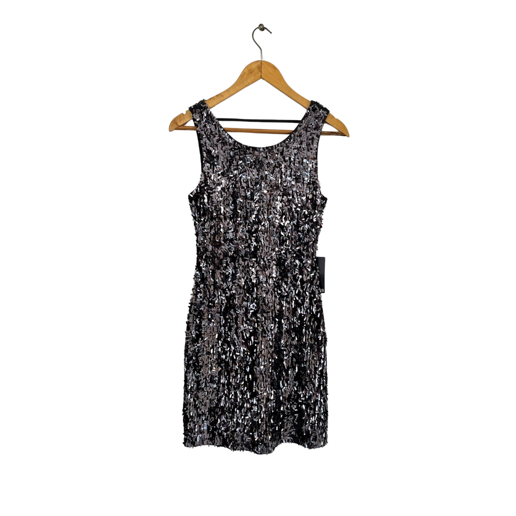 Express Gunmetal Sequins Low-back Dress | Brand New |