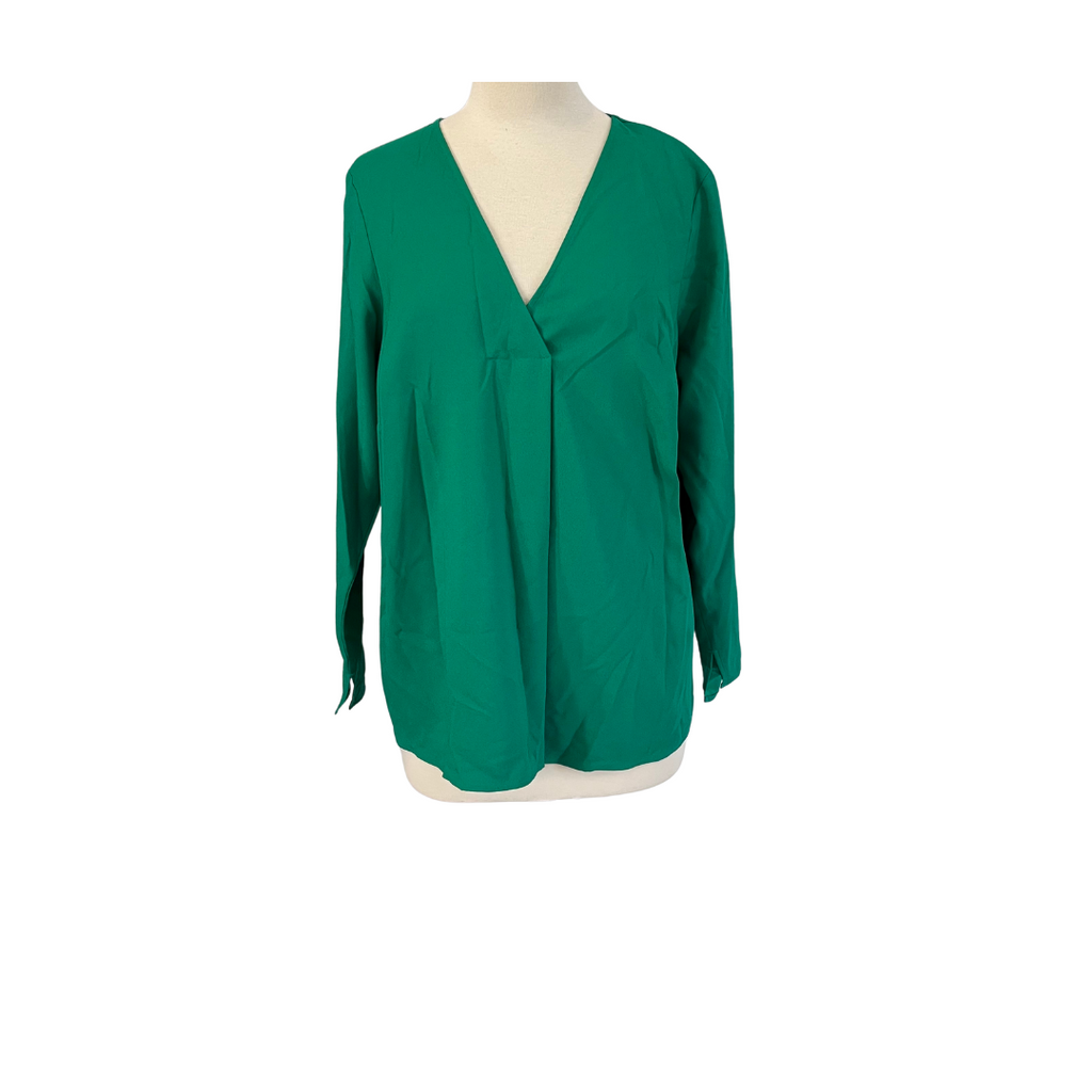 M&S Bright Green V-Neck Top | Brand New |