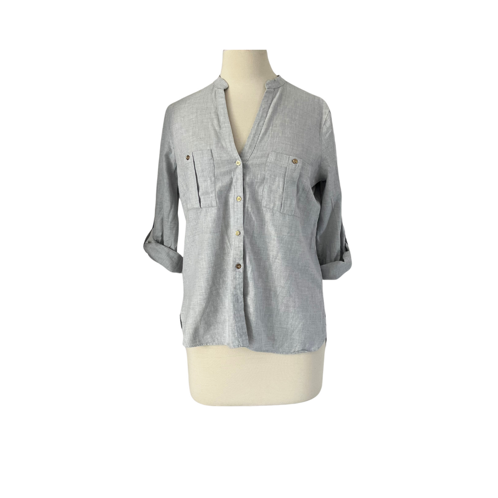 ZARA Grey Button-down Flat Collared Shirt | Like new |