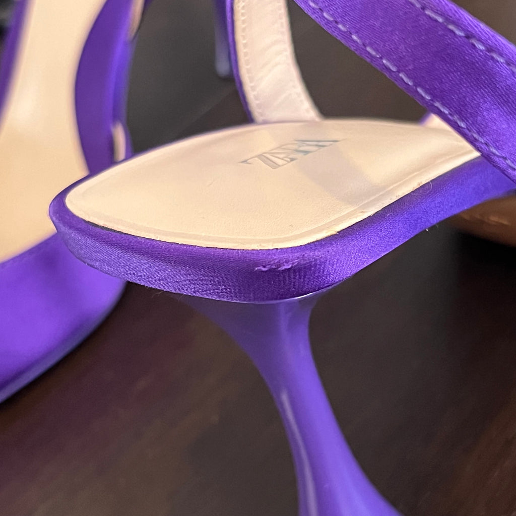 ZARA Purple Rhinestone Bow Mules | Gently Used |