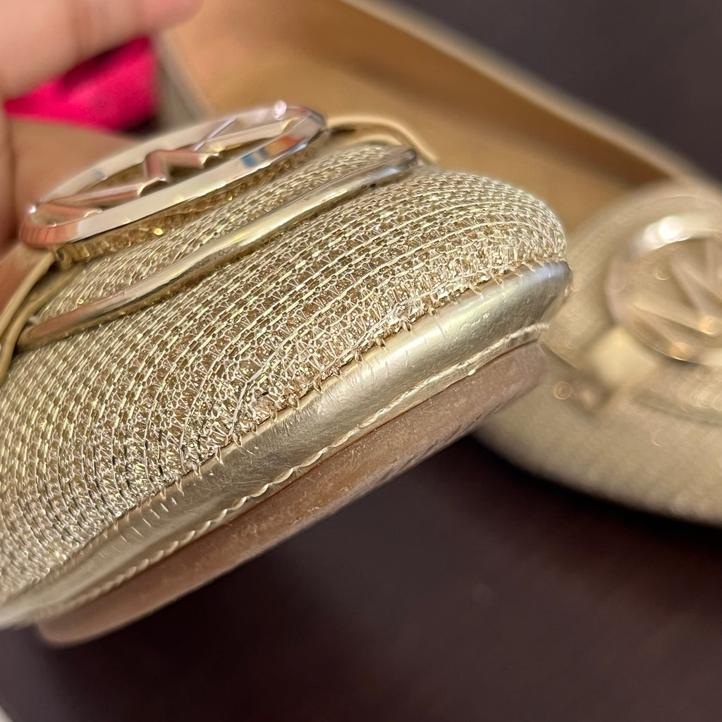 Michael Kors Gold Sparkle Lillie Moccasins Ballet Flats | Pre Loved |