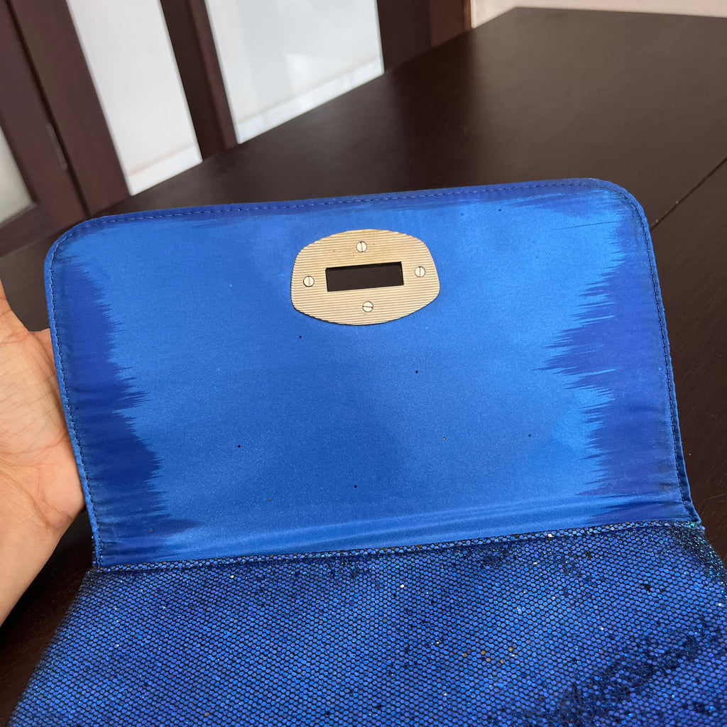 Armani Exchange Blue Glitter Clutch