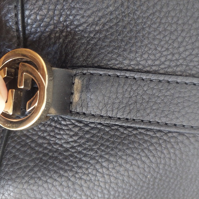 Gucci Black Pebbled Leather Miss GG Tote Bag | Pre Loved |