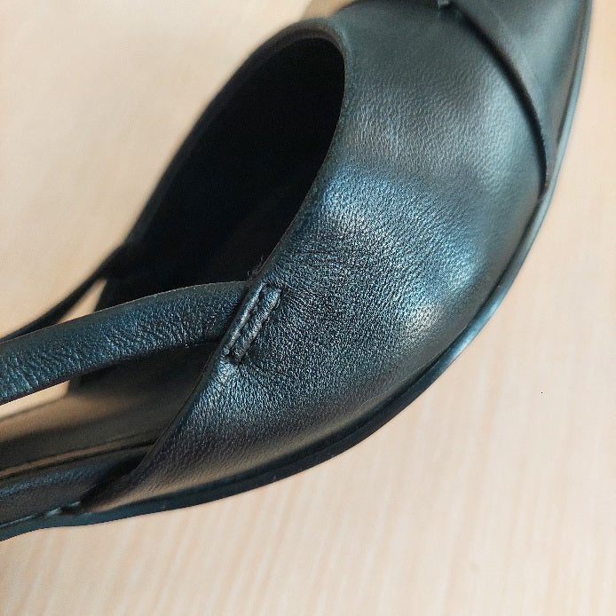 DKNY Black Leather Sling-Back Heels | Brand New |