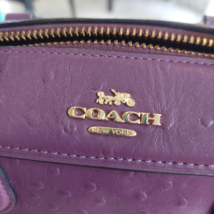 Coach Purple Leather Small Rowan Crossbody Handbag | Pre Loved |